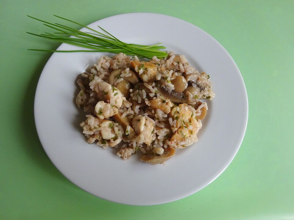 Fleischpfanne mit Champignons und Reis von PsychoAsset | Chefkoch