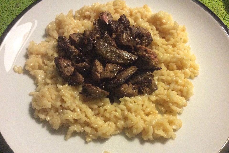 Risotto mit Hühnerleber