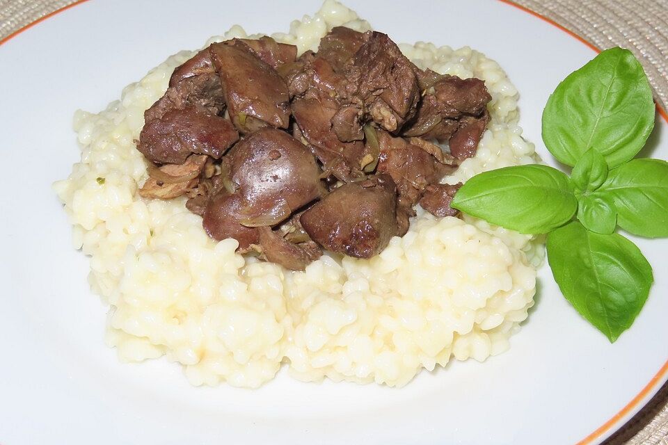 Risotto mit Hühnerleber