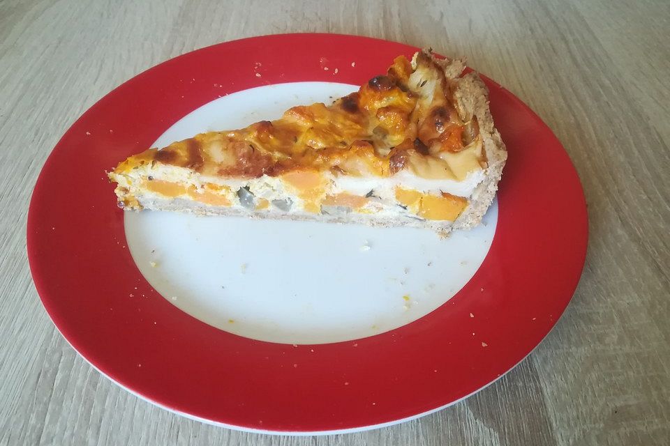 Süßkartoffel-Ziegenkäse-Quiche