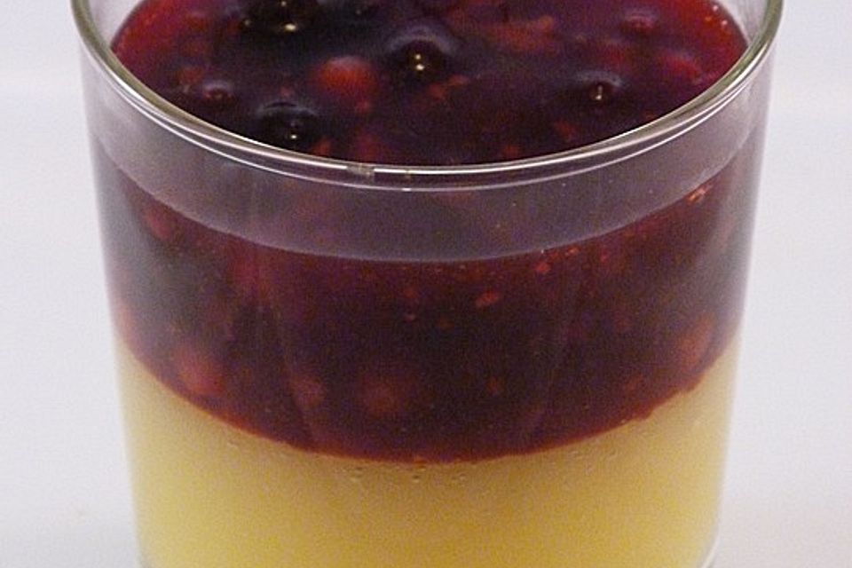 Englische Zitronencreme mit Beerencocktail