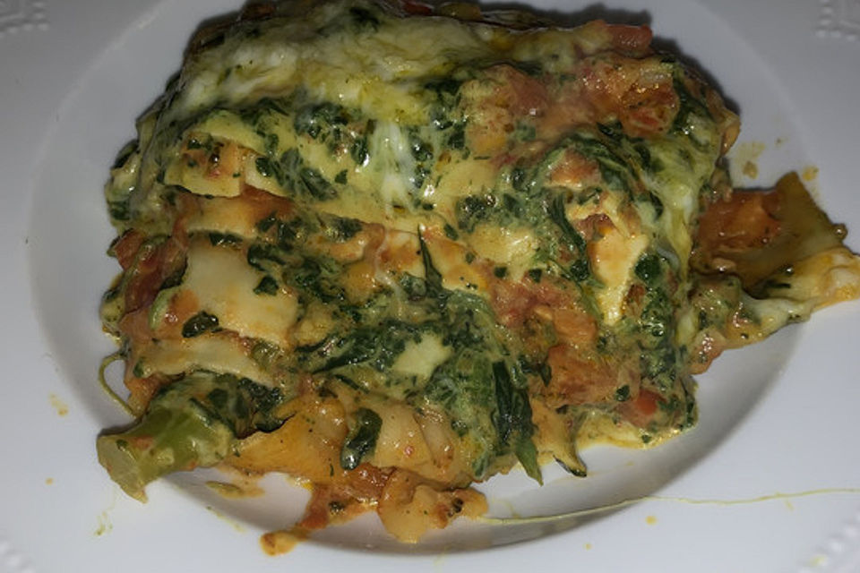 Gemüse Lasagne mit Spinatsoße