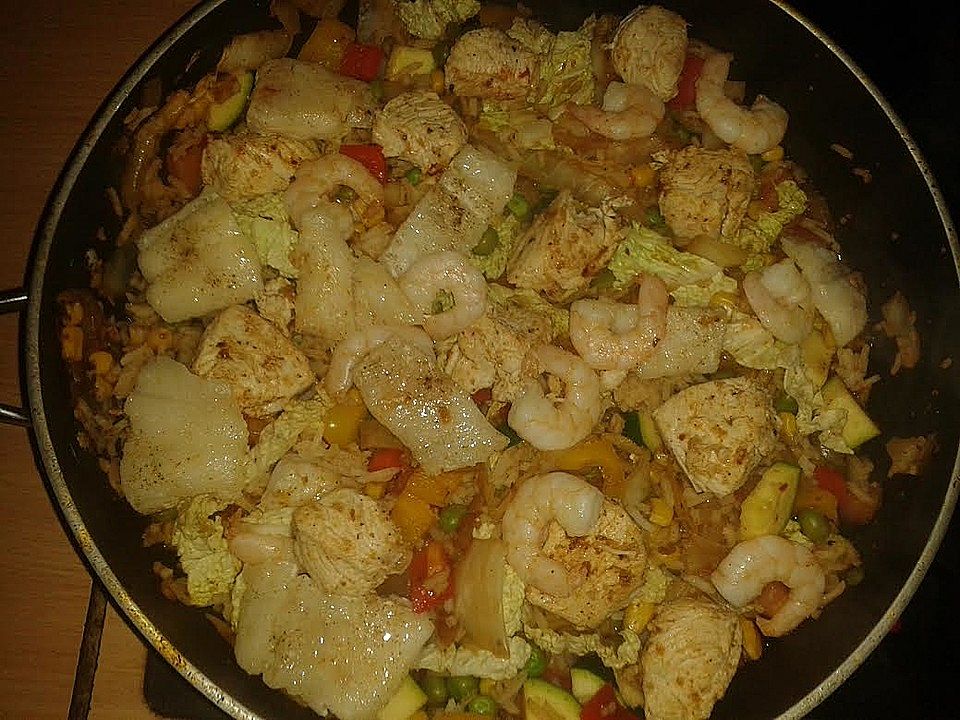 Paella en sartén eléctrico Receta de kanacho- Cookpad