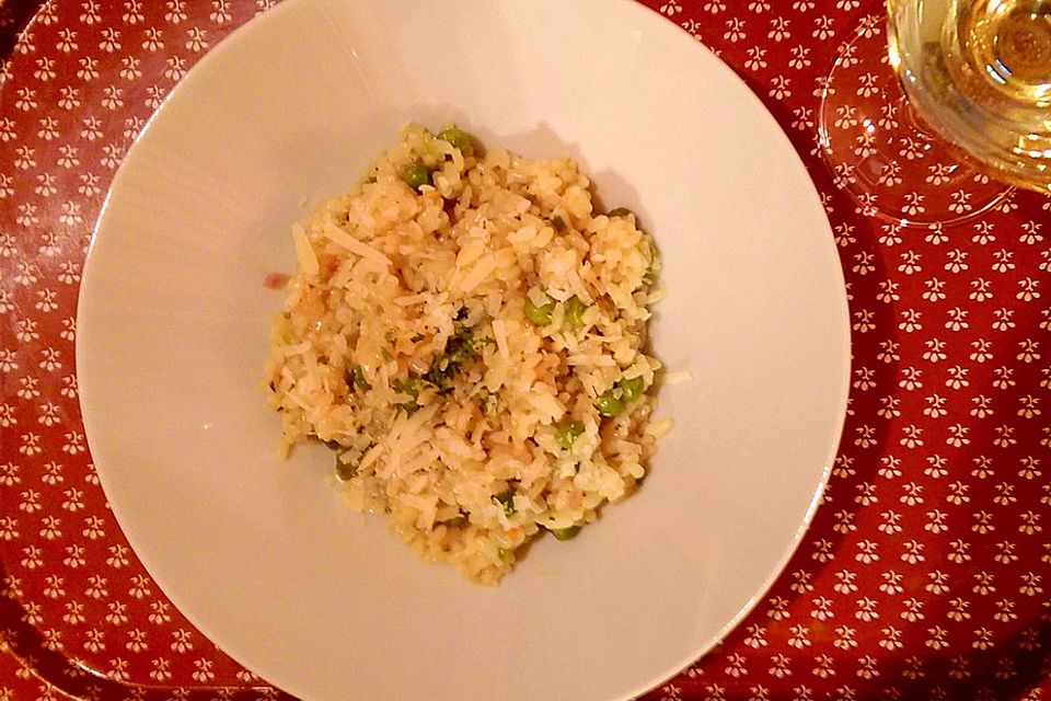 Grünes Risotto mit Weißwein