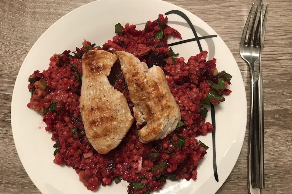 Rote Linsen-Salat mit Roter Bete