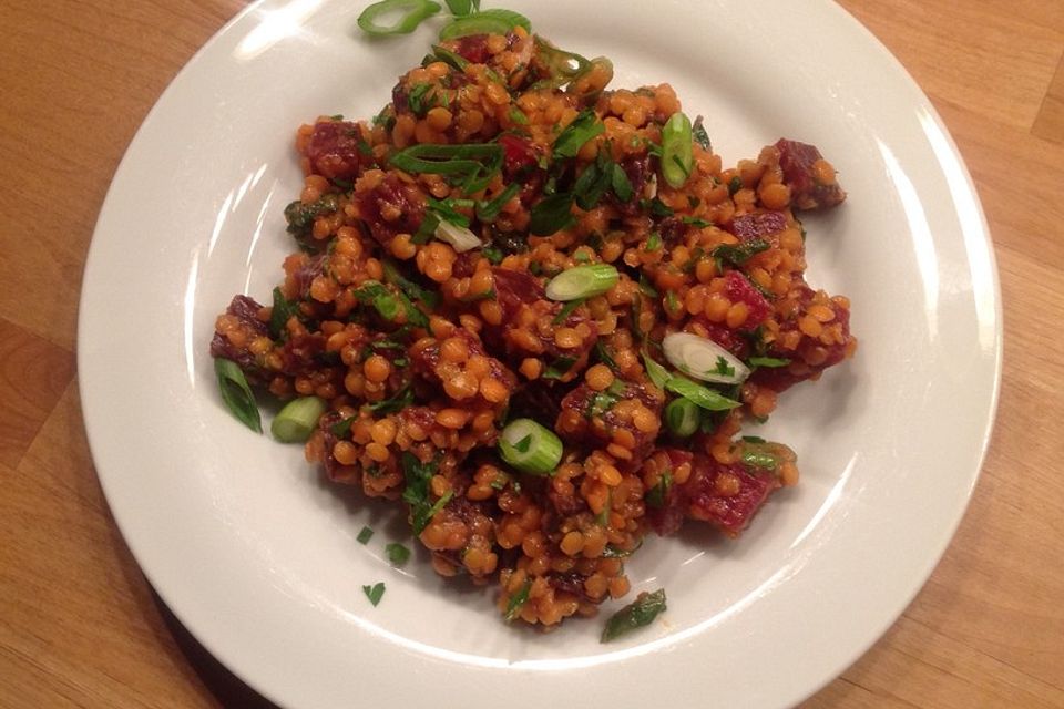 Rote Linsen-Salat mit Roter Bete