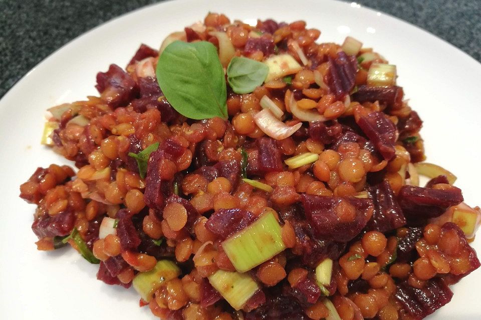 Rote Linsen-Salat mit Roter Bete