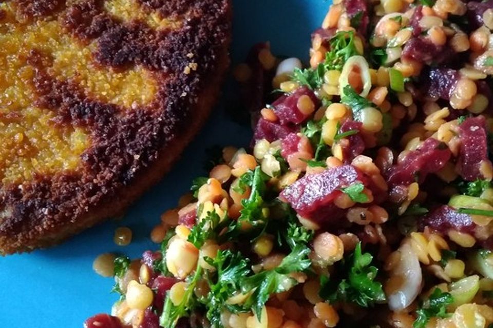 Rote Linsen-Salat mit Roter Bete