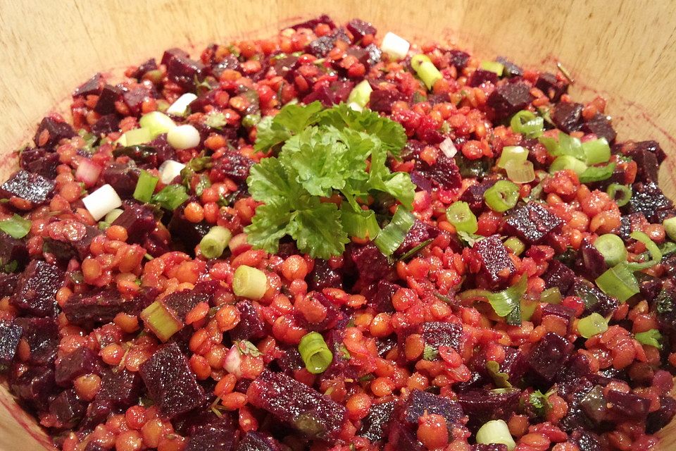 Rote Linsen-Salat mit Roter Bete