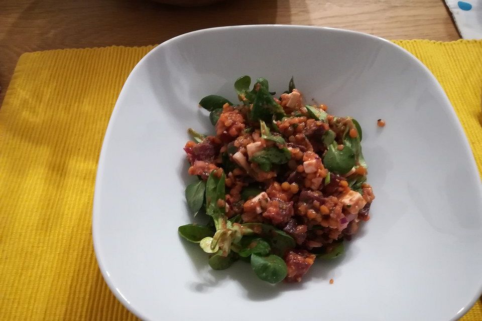 Rote Linsen-Salat mit Roter Bete