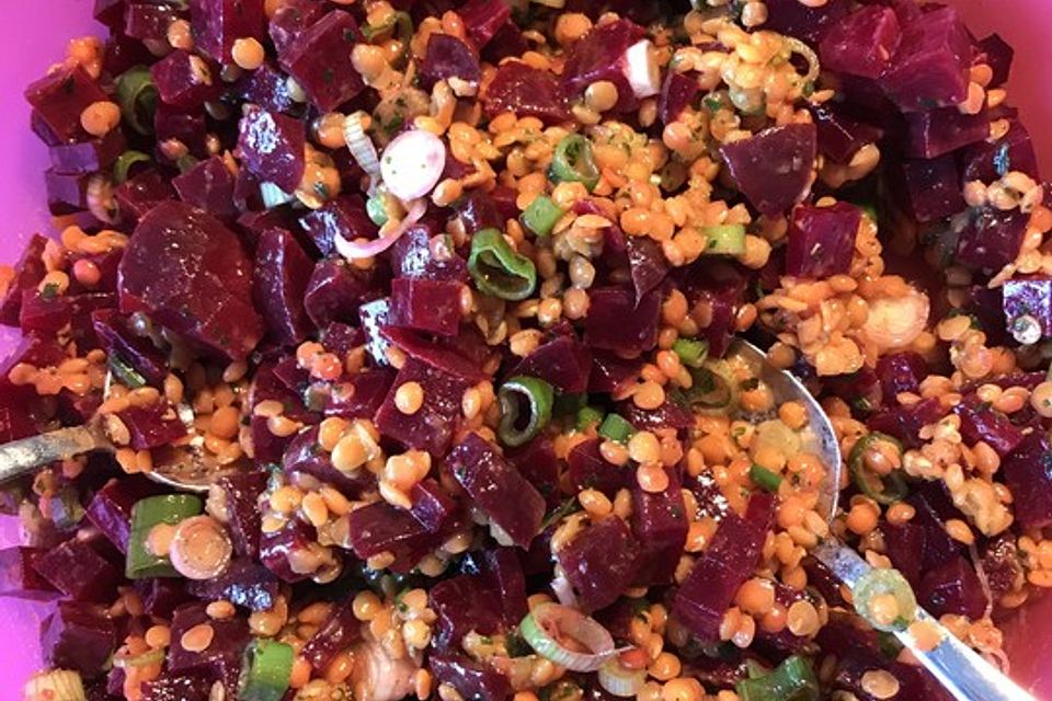 Rote Linsen-Salat mit Roter Bete