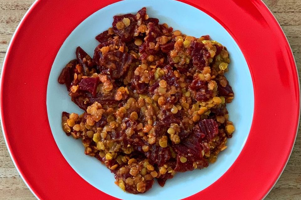 Rote Linsen-Salat mit Roter Bete