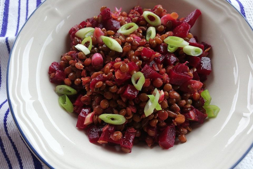 Rote Linsen-Salat mit Roter Bete