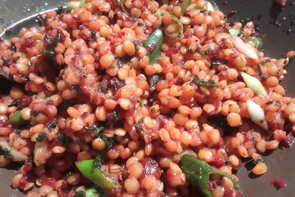 Rote Linsen-Salat mit Roter Bete