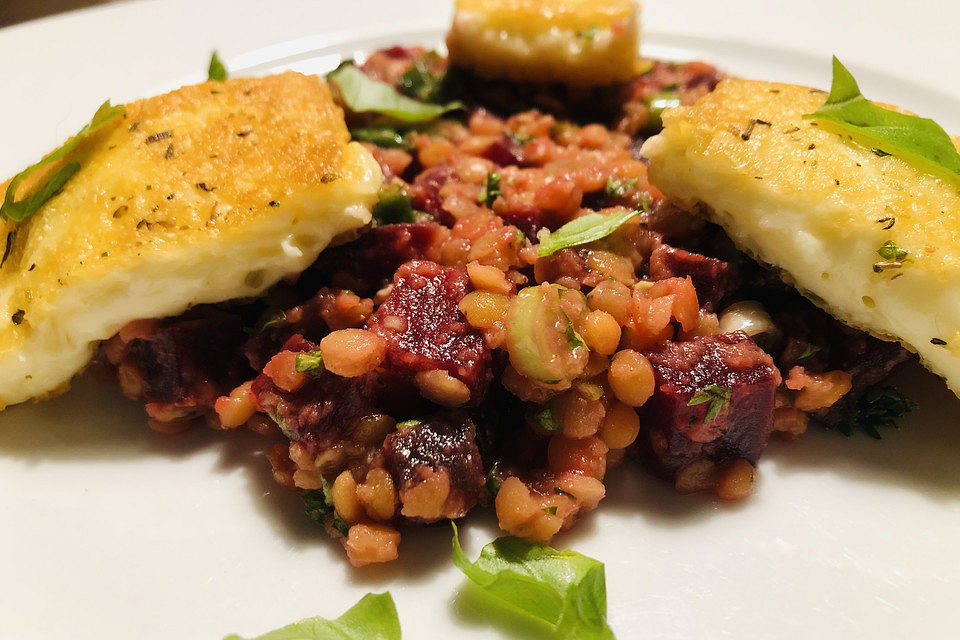 Rote Linsen-Salat mit Roter Bete