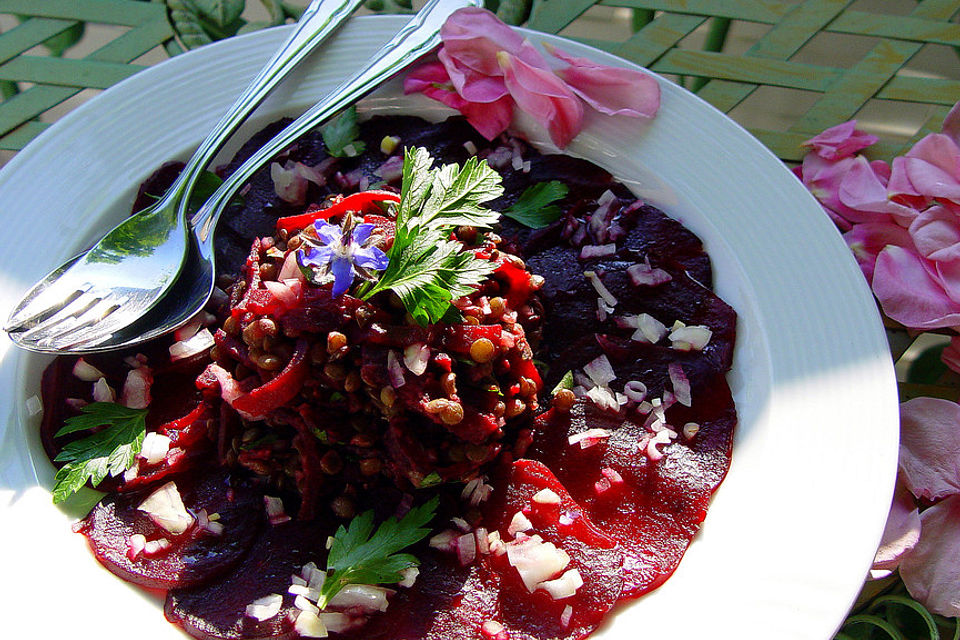 Rote Linsen-Salat mit Roter Bete