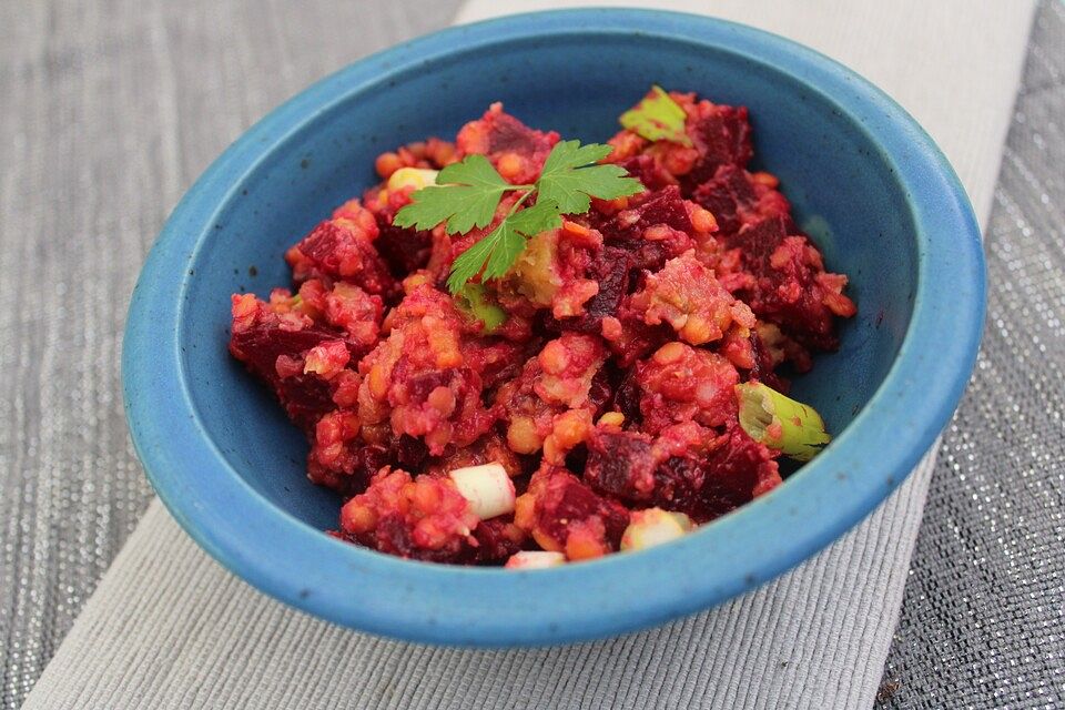 Rote Linsen-Salat mit Roter Bete