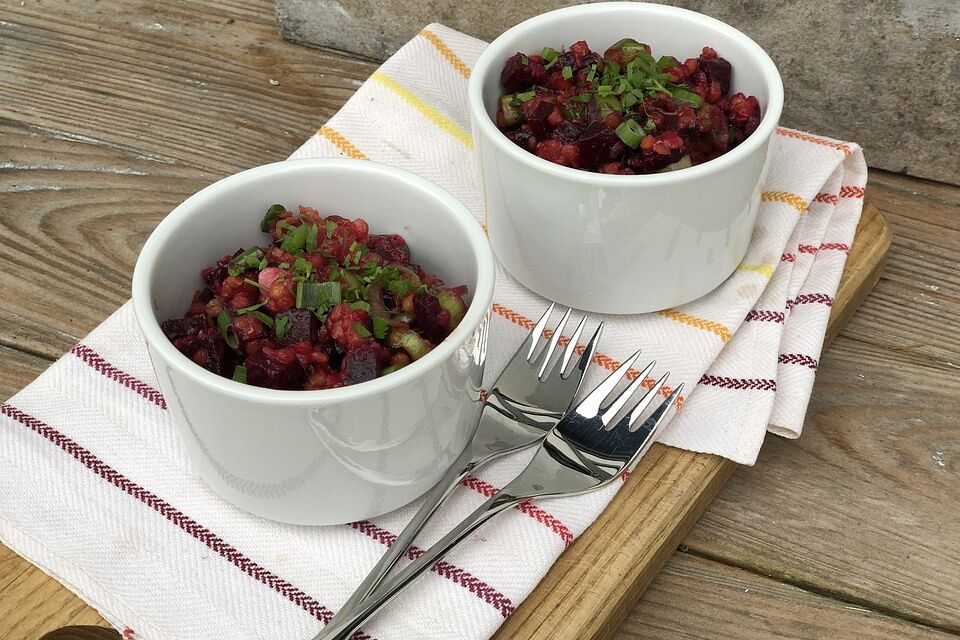 Rote Linsen-Salat mit Roter Bete