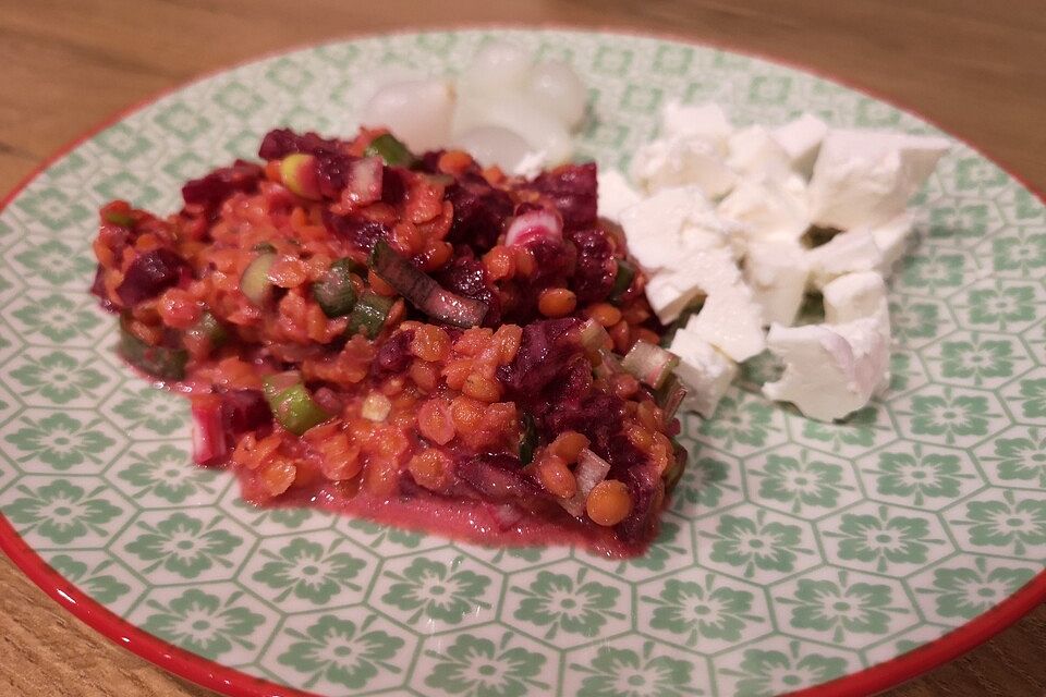 Rote Linsen-Salat mit Roter Bete