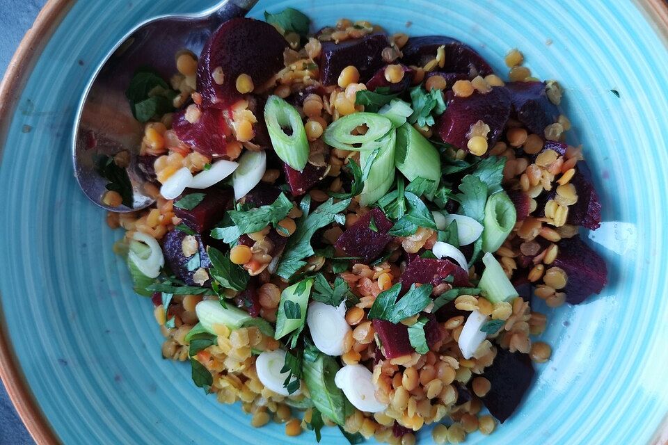 Rote Linsen-Salat mit Roter Bete