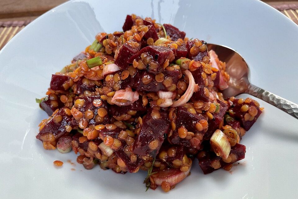 Rote Linsen-Salat mit Roter Bete