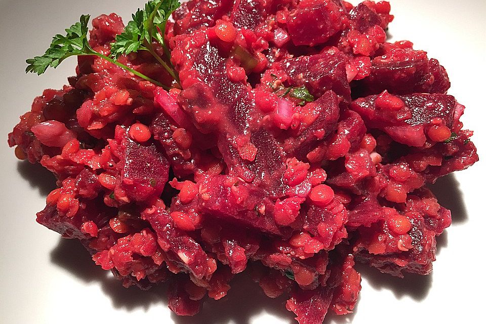 Rote Linsen-Salat mit Roter Bete