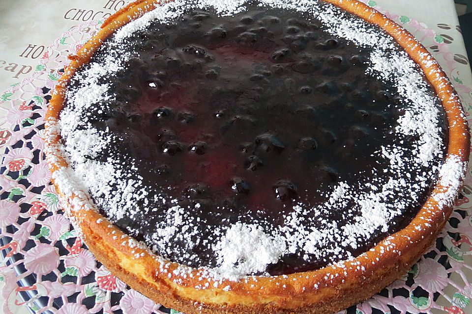 Käsekuchen mit Heidelbeeren