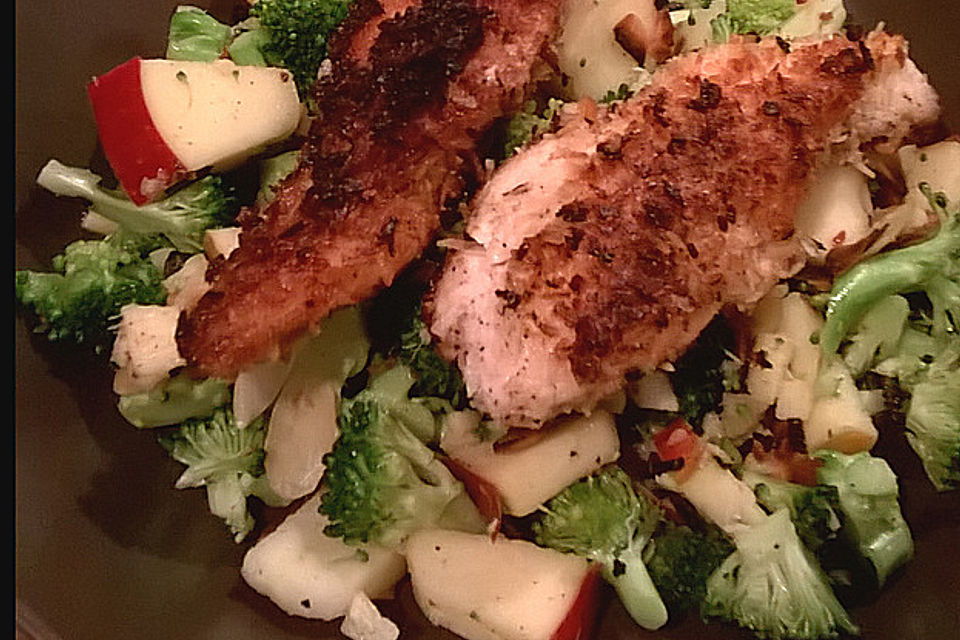 Kokos-Hähnchen mit Brokkoli-Mandel-Salat