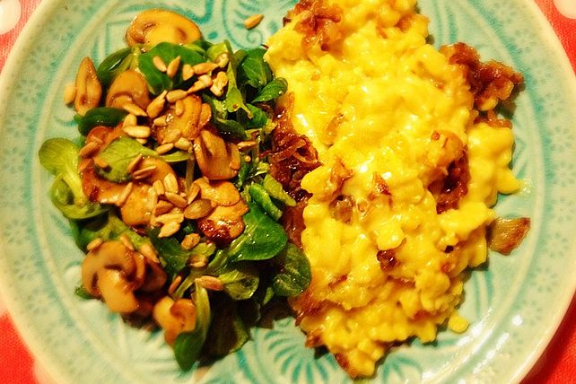 Vegane Käsespätzle mit Feldsalat von energybird| Chefkoch