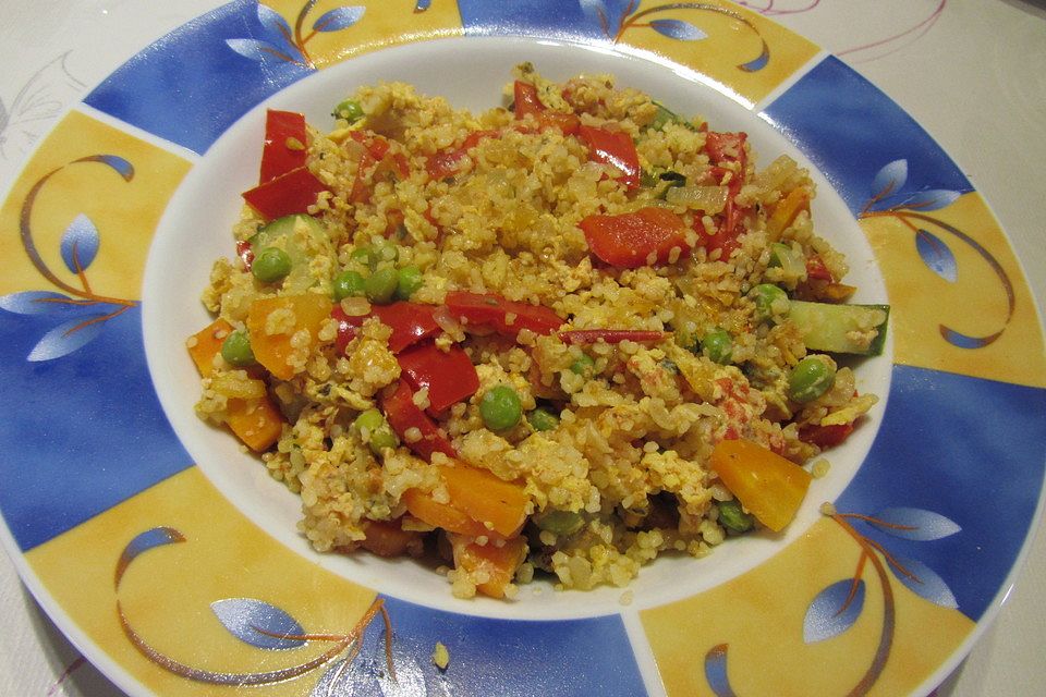 Würzige Low-carb-Couscous-Pfanne