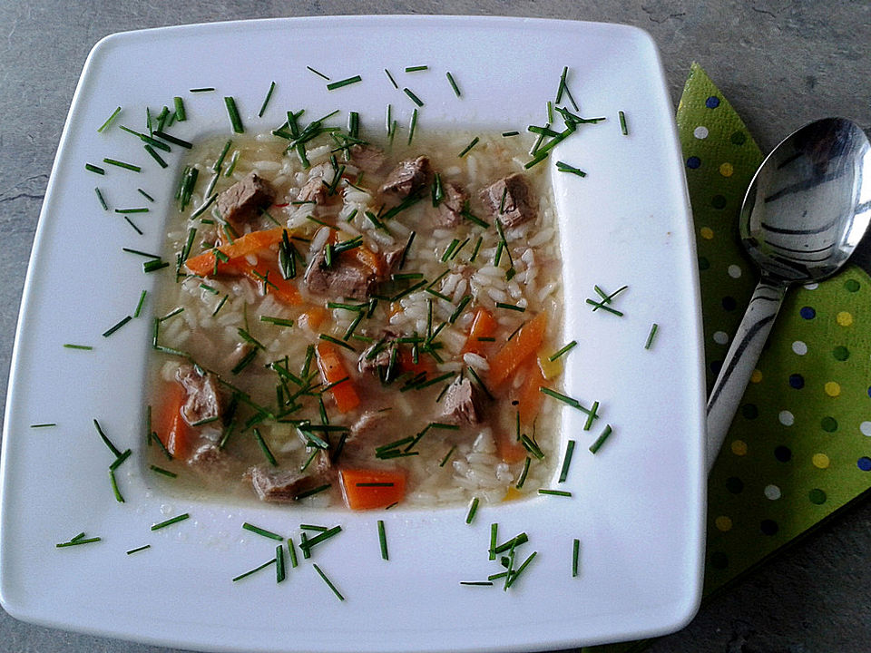 Rindfleischsuppe mit Reis und Gemüse von He-fe | Chefkoch