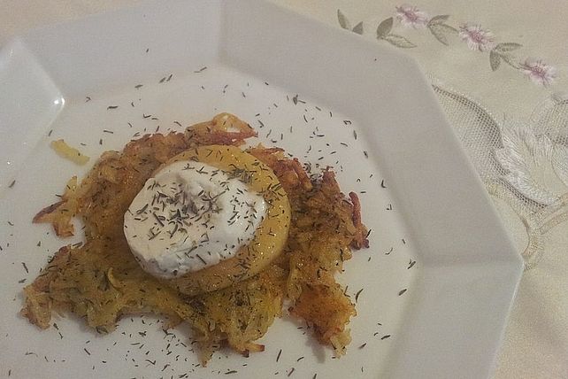 Ziegenkäse auf Kartoffelrösti von Kräuterlady| Chefkoch