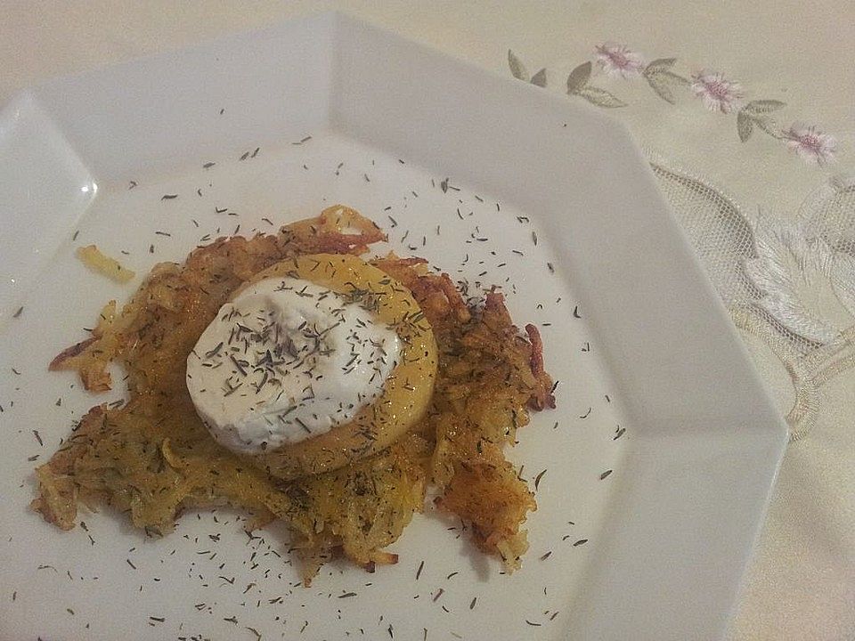 Ziegenkäse auf Kartoffelrösti von Kräuterlady| Chefkoch