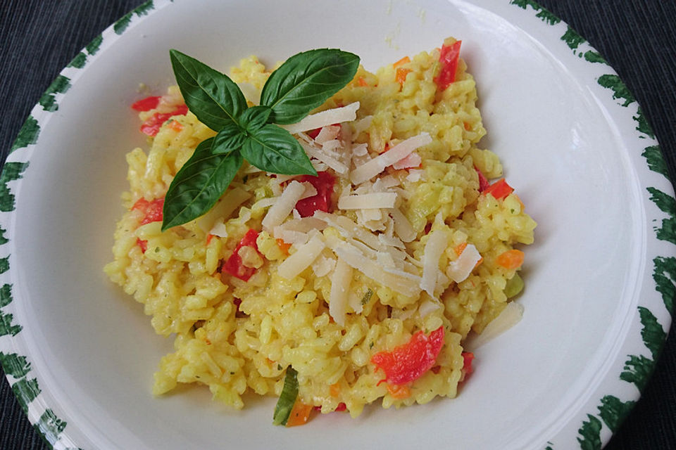 Farbenfrohes Risotto für Kinder
