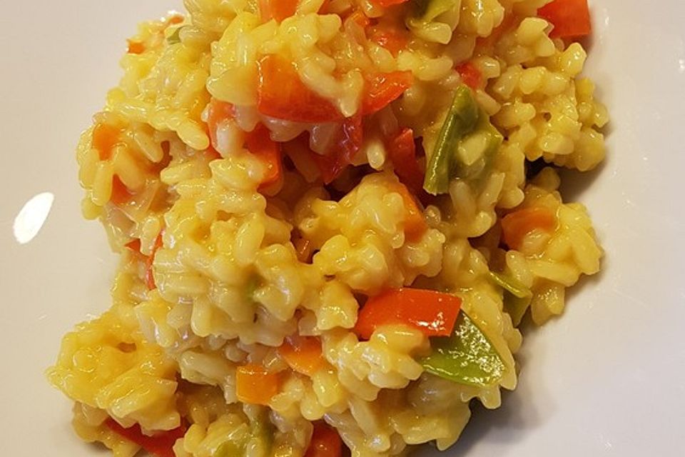 Farbenfrohes Risotto für Kinder