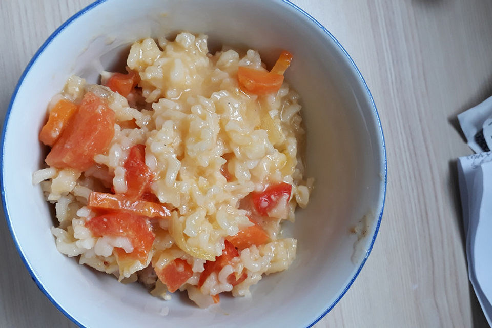 Farbenfrohes Risotto für Kinder