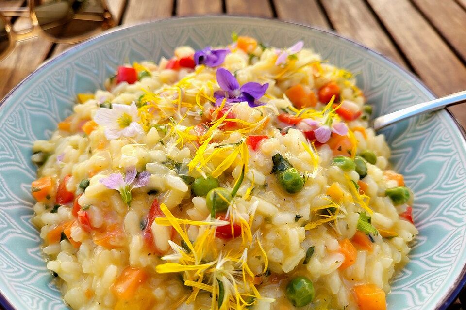 Farbenfrohes Risotto für Kinder