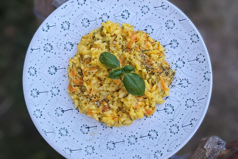 Farbenfrohes Risotto für Kinder