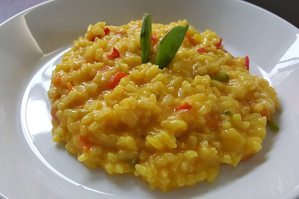 Farbenfrohes Risotto für Kinder