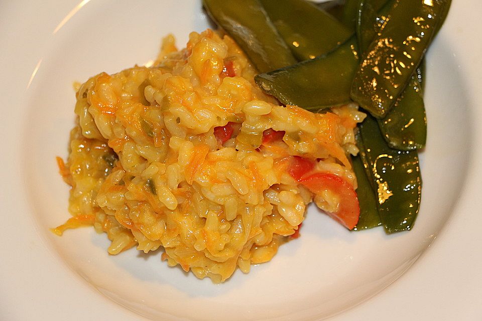 Farbenfrohes Risotto für Kinder