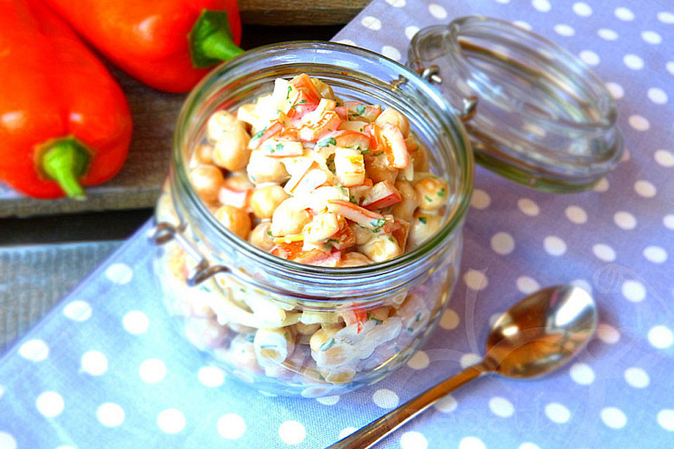 Kichererbsen-Salat mit leichter Mayonnaise