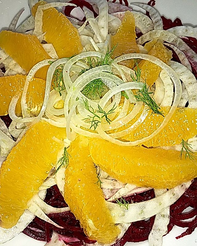 Rote-Bete-Salat mit Fenchel und Orangendressing