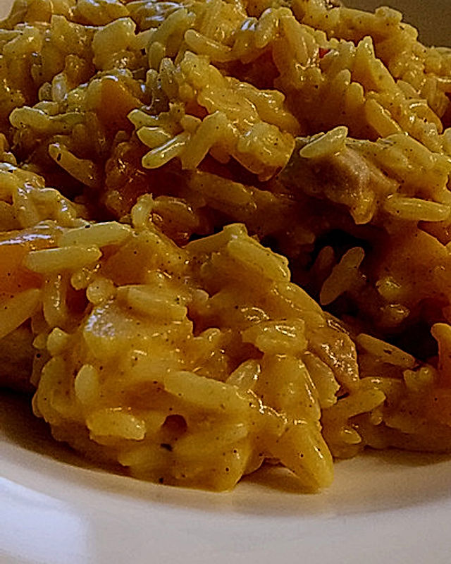 Curry Reispfanne mit Obst