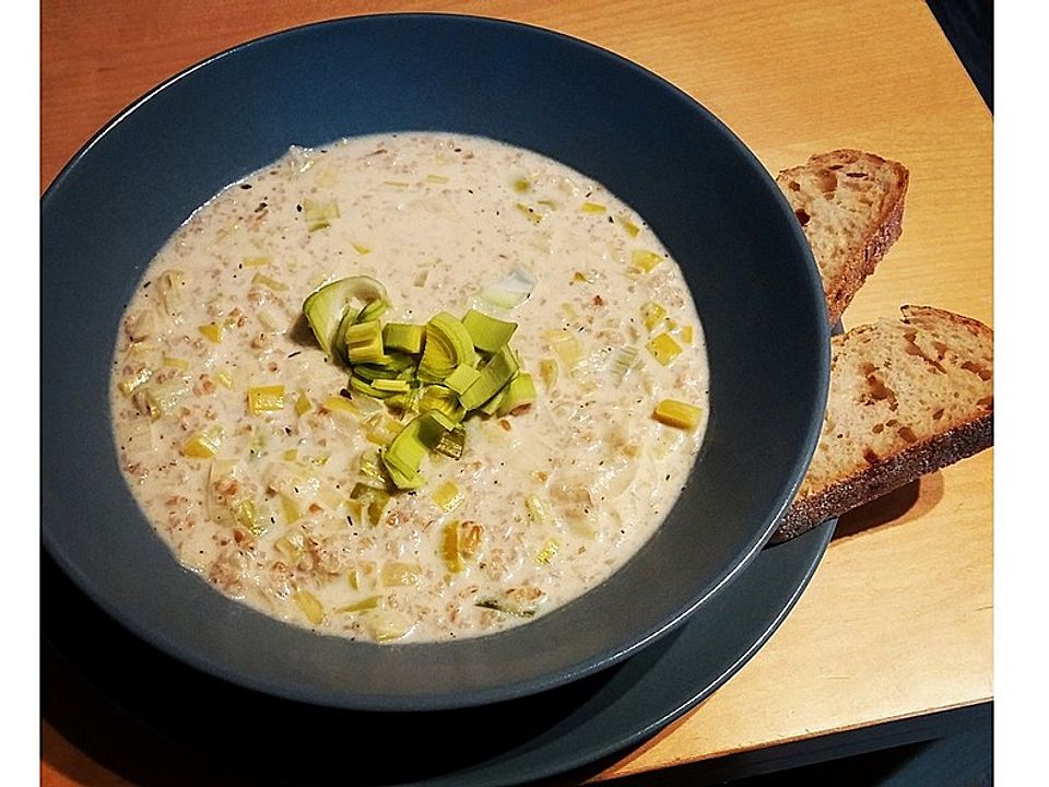 Vegane Käse-Lauch-Suppe mit Grünkern von Mrs_B_89| Chefkoch