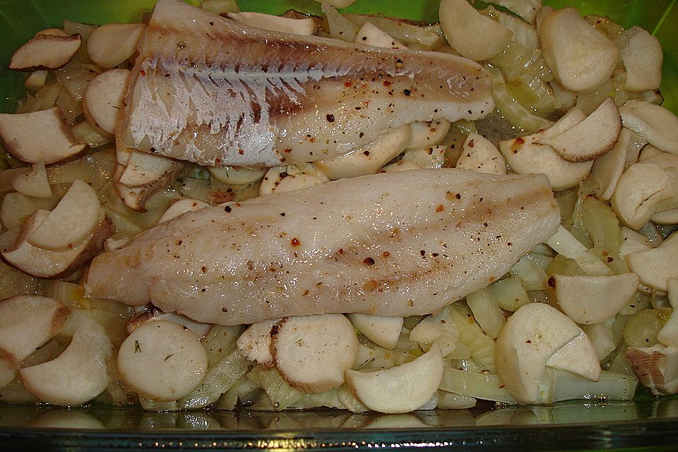 Fischfilet mit Fenchel und Kräuterseitlingen