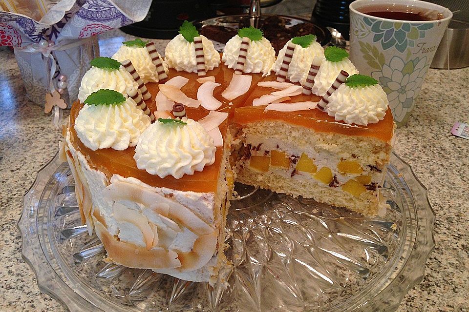 Mango-Stracciatella-Torte