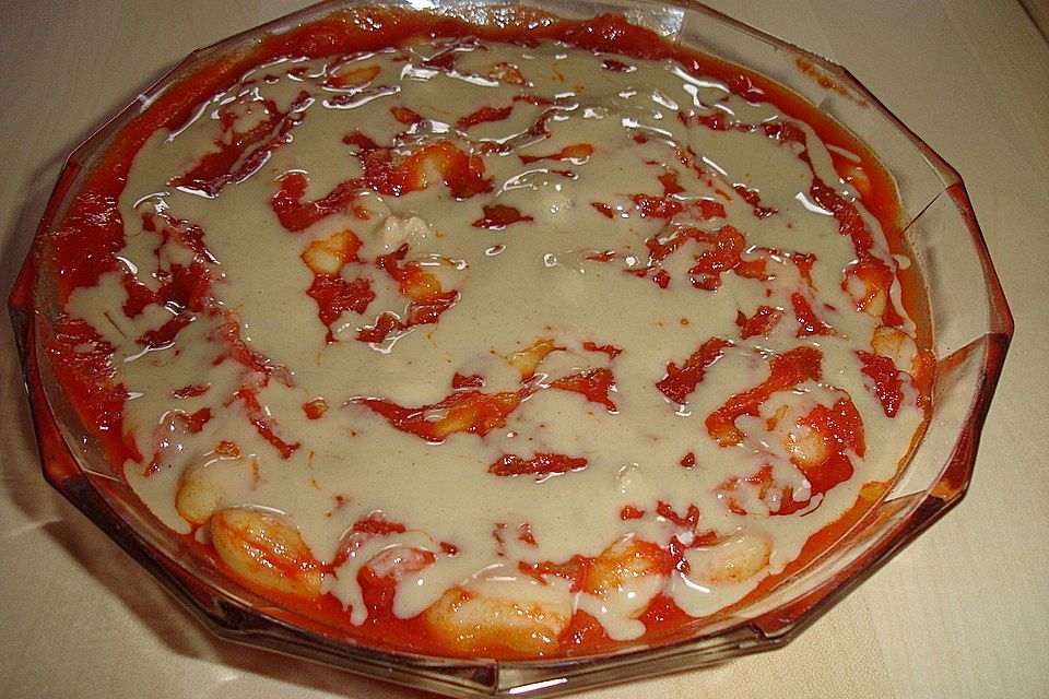 Riesenbohnen in Tomatensauce mit Tahin