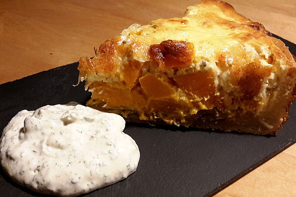 Kürbis-Champignon-Bacon-Quiche