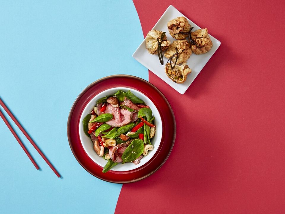 Asiatischer-Roastbeef-Salat-mit-Spinat