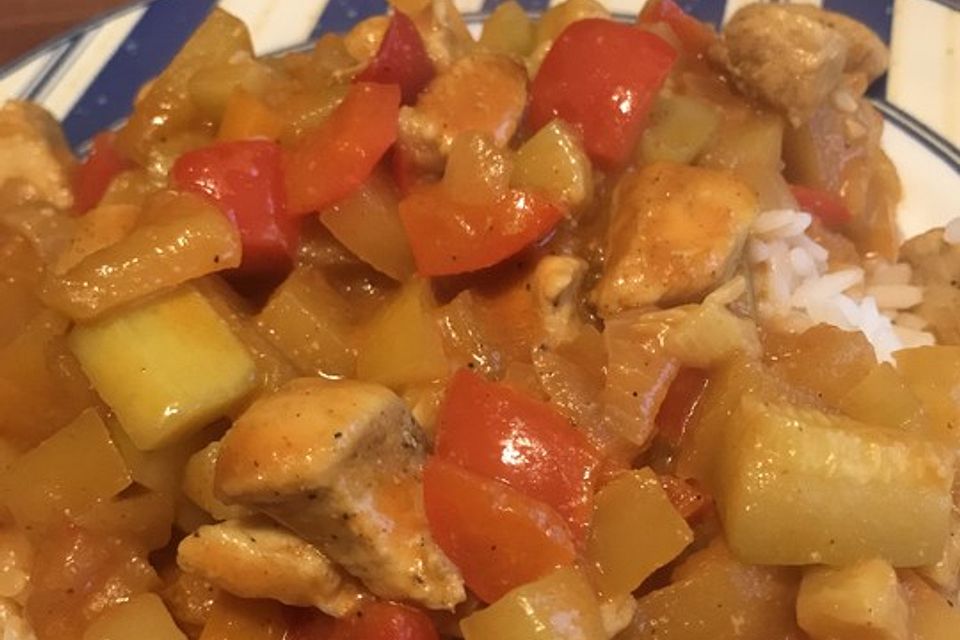 Curry mit Huhn, Mango und Gemüse